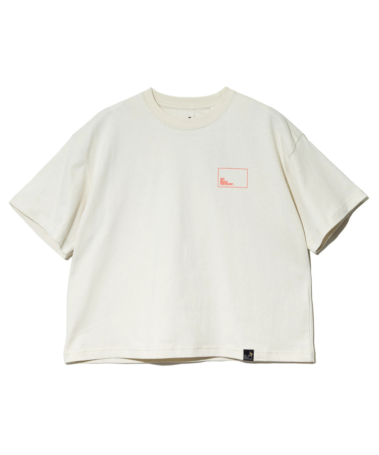 go slow caravan(ゴースローキャラバン) |USA/C スクエアLOGOバックプリントミドルTEE (WOMENS)