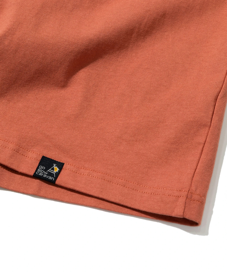 go slow caravan(ゴースローキャラバン) |USA/C スクエアLOGOバックプリントミドルTEE (WOMENS)