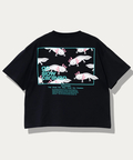 go slow caravan(ゴースローキャラバン) |USA/C スクエアLOGOバックプリントミドルTEE (WOMENS)