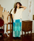 go slow caravan(ゴースローキャラバン) |USA/C スクエアLOGOバックプリントミドルTEE (WOMENS)