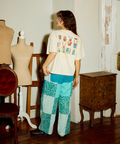 go slow caravan(ゴースローキャラバン) |USA/C スクエアLOGOバックプリントミドルTEE (WOMENS)