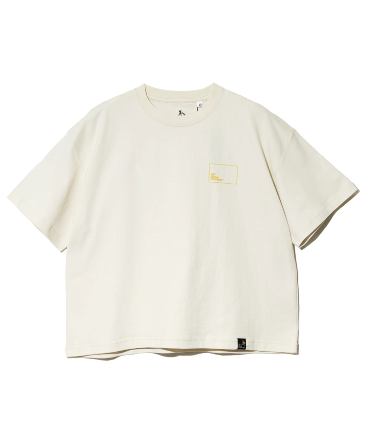 go slow caravan(ゴースローキャラバン) |USA/C スクエアLOGOバックプリントミドルTEE (WOMENS)