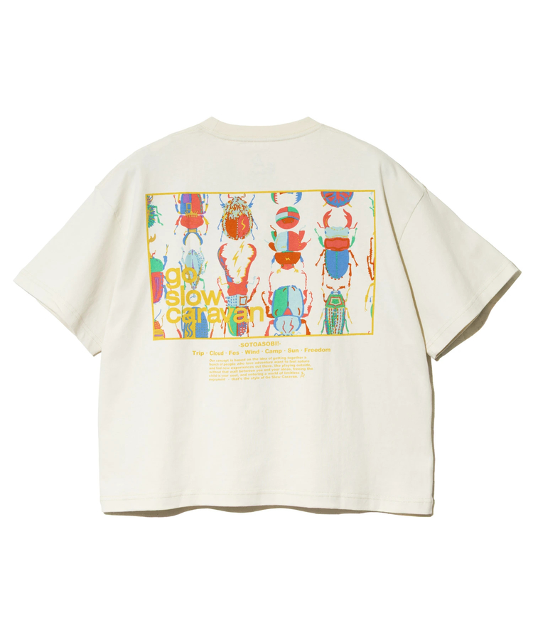 go slow caravan(ゴースローキャラバン) |USA/C スクエアLOGOバックプリントミドルTEE (WOMENS)