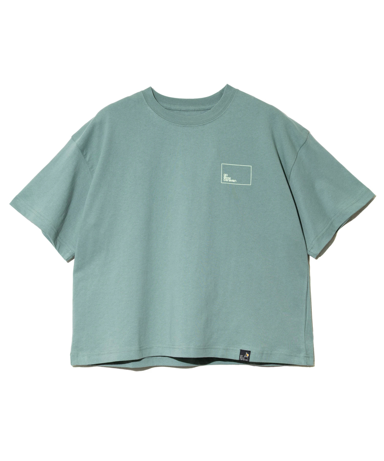 go slow caravan(ゴースローキャラバン) |USA/C スクエアLOGOバックプリントミドルTEE (WOMENS)