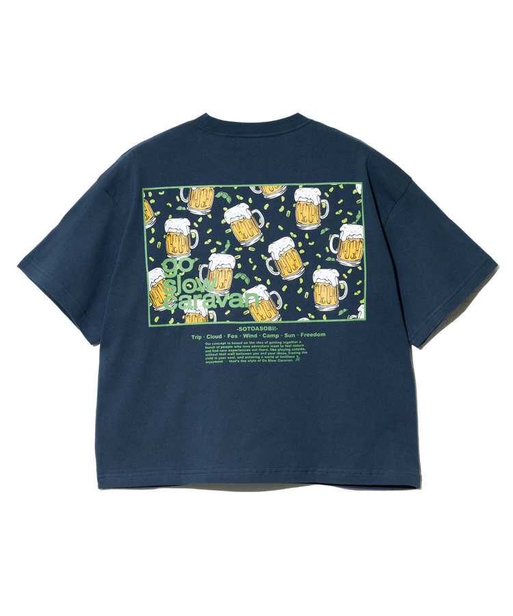 go slow caravan(ゴースローキャラバン) |USA/C スクエアLOGOバックプリントミドルTEE (WOMENS)