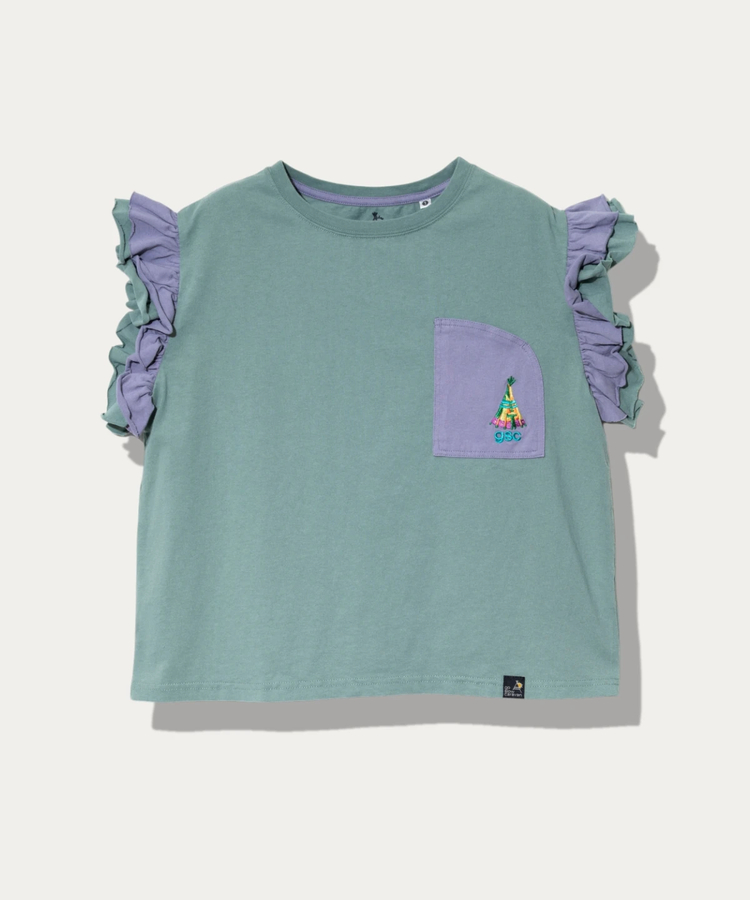 go slow caravan(ゴースローキャラバン) |USA/C フリルスリーブTEE (WOMENS)