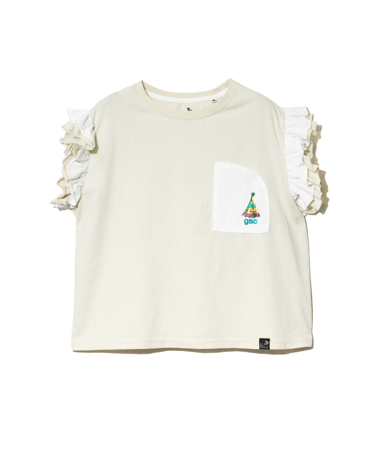 go slow caravan(ゴースローキャラバン) |USA/C フリルスリーブTEE (WOMENS)