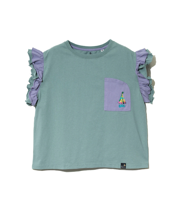 go slow caravan(ゴースローキャラバン) |USA/C フリルスリーブTEE (WOMENS)