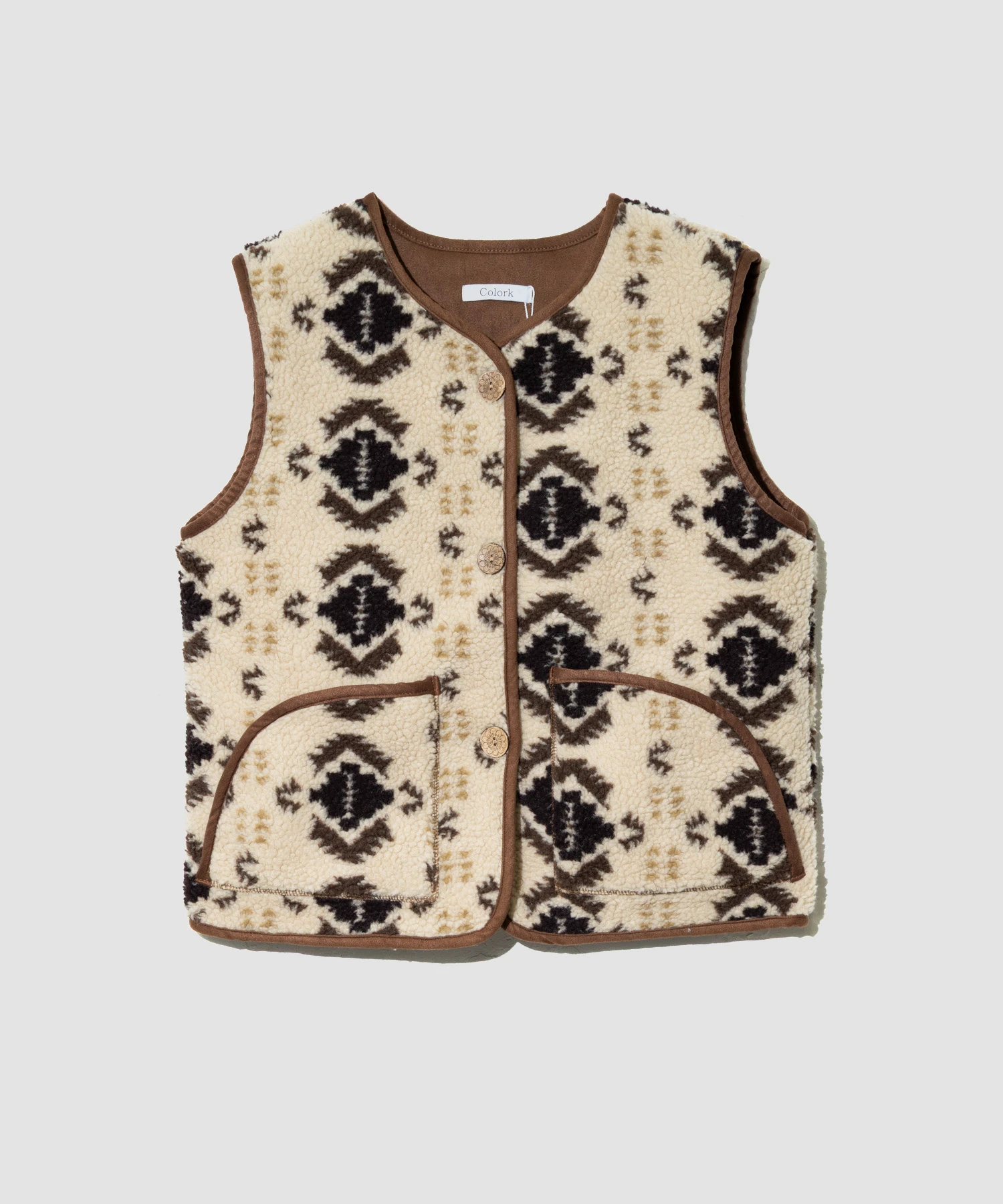 COLORK/カラック バンダナ柄ボアベスト (WOMENS)｜ファッション通販