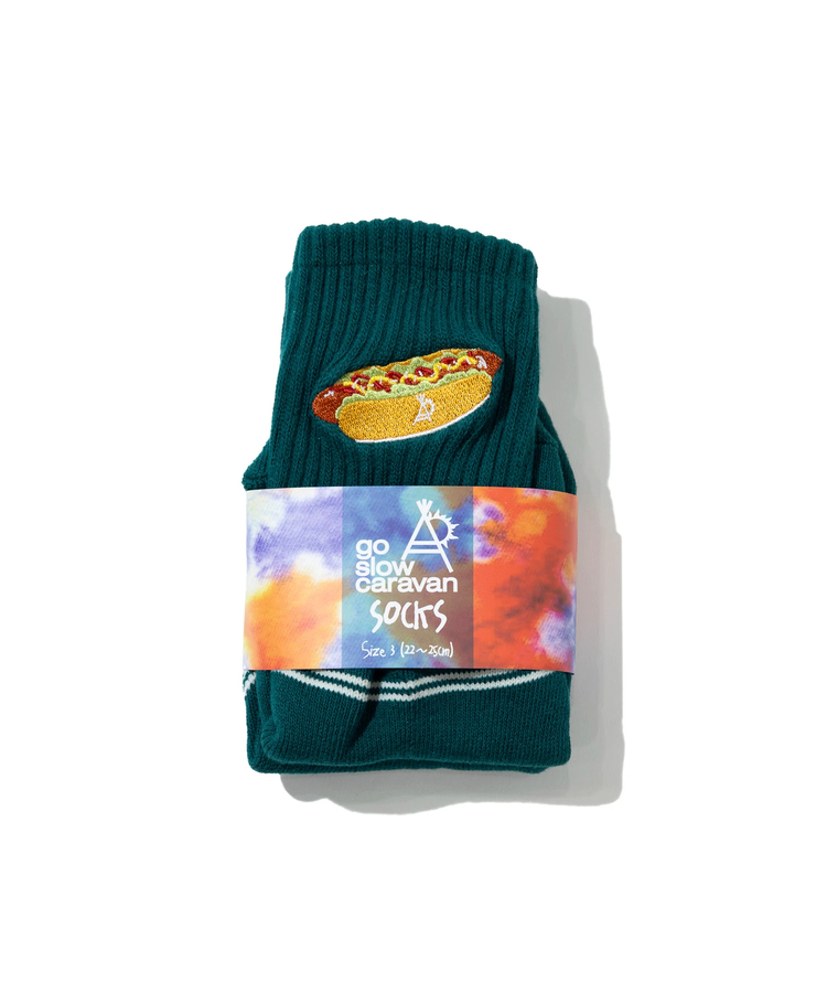 go slow caravan(ゴースローキャラバン) |パイルジャガード刺繍 クウォーターソックス (MENS/WOMENS)