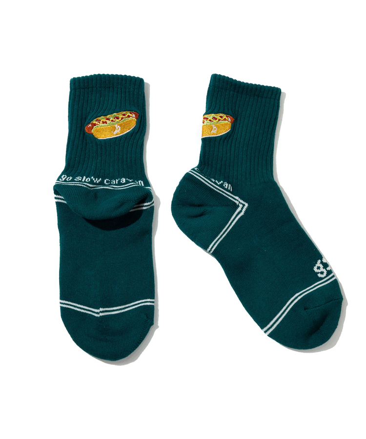 go slow caravan(ゴースローキャラバン) |パイルジャガード刺繍 クウォーターソックス (MENS/WOMENS)
