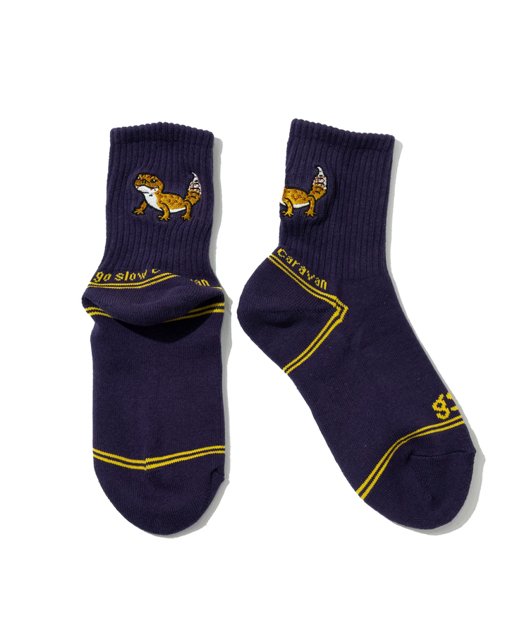 go slow caravan(ゴースローキャラバン) |パイルジャガード刺繍 クウォーターソックス (MENS/WOMENS)