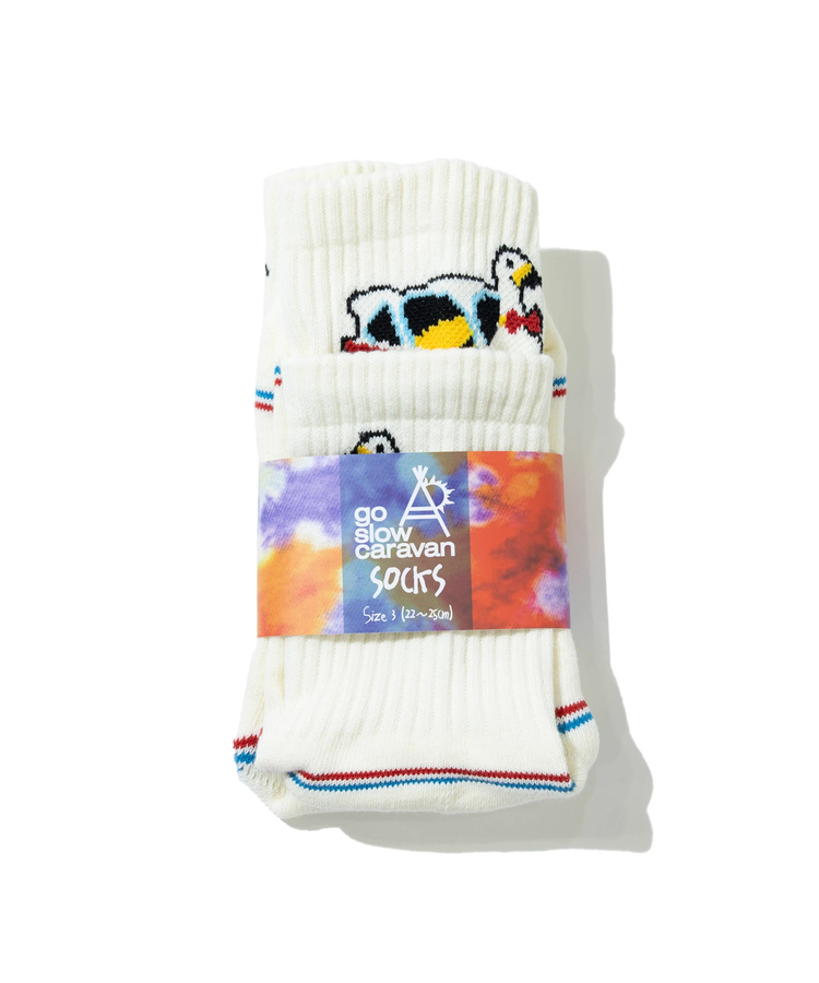 go slow caravan(ゴースローキャラバン) |パイルジャガード レイヤードリブクルーソックス (MENS/WOMENS)