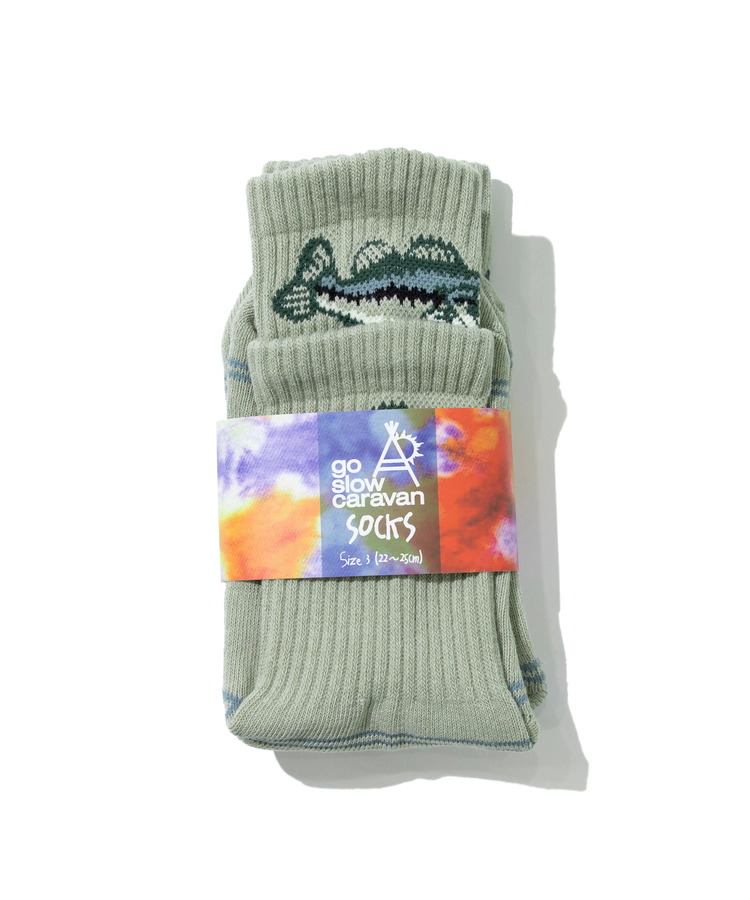 go slow caravan(ゴースローキャラバン) |パイルジャガード レイヤードリブクルーソックス (MENS/WOMENS)
