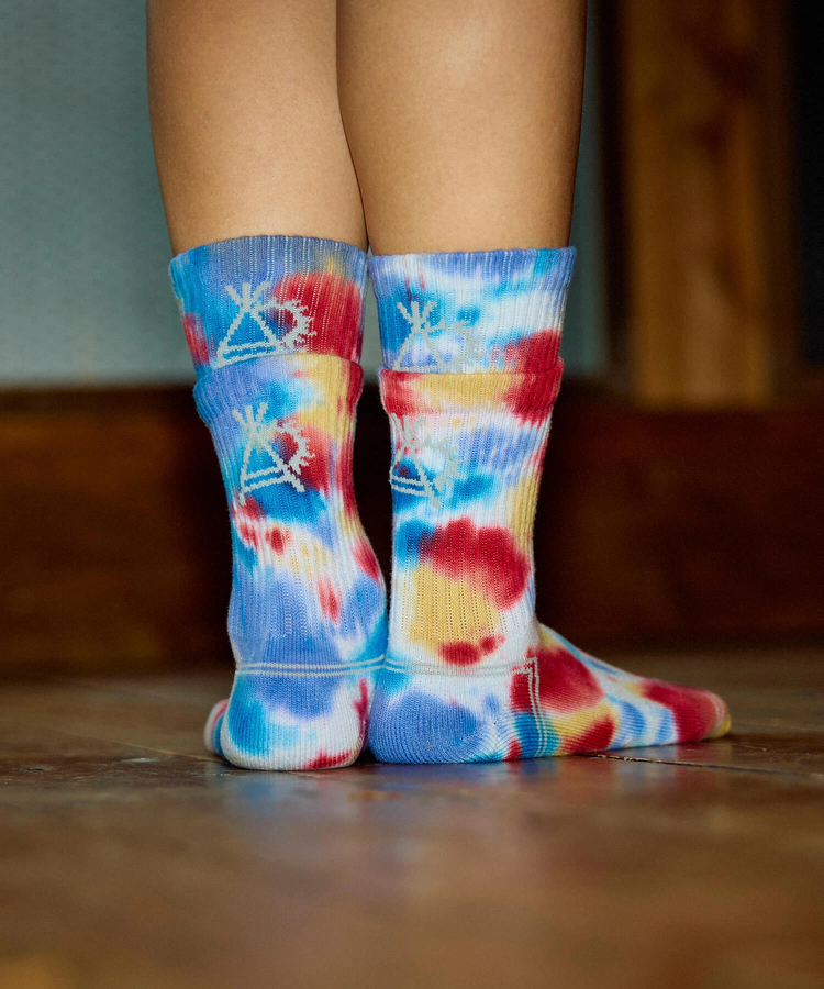 go slow caravan(ゴースローキャラバン) |タイダイジャガード レイヤードリブクルーソックス (MENS/WOMENS)