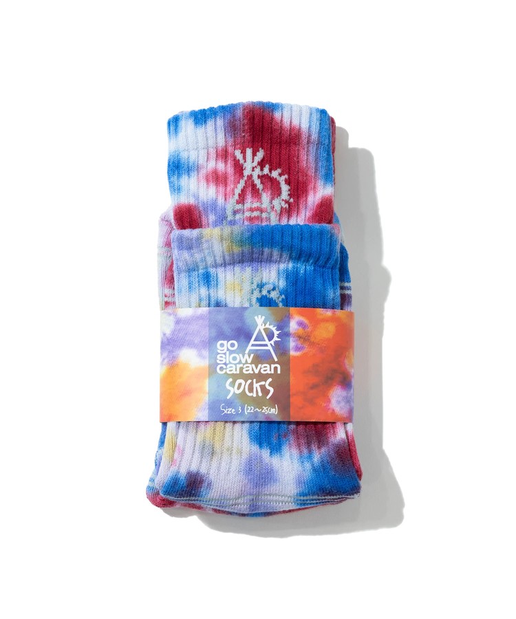 go slow caravan(ゴースローキャラバン) |タイダイジャガード レイヤードリブクルーソックス (MENS/WOMENS)