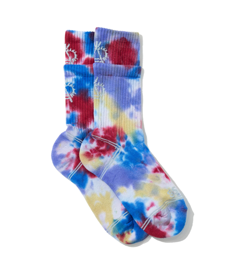 go slow caravan(ゴースローキャラバン) |タイダイジャガード レイヤードリブクルーソックス (MENS/WOMENS)