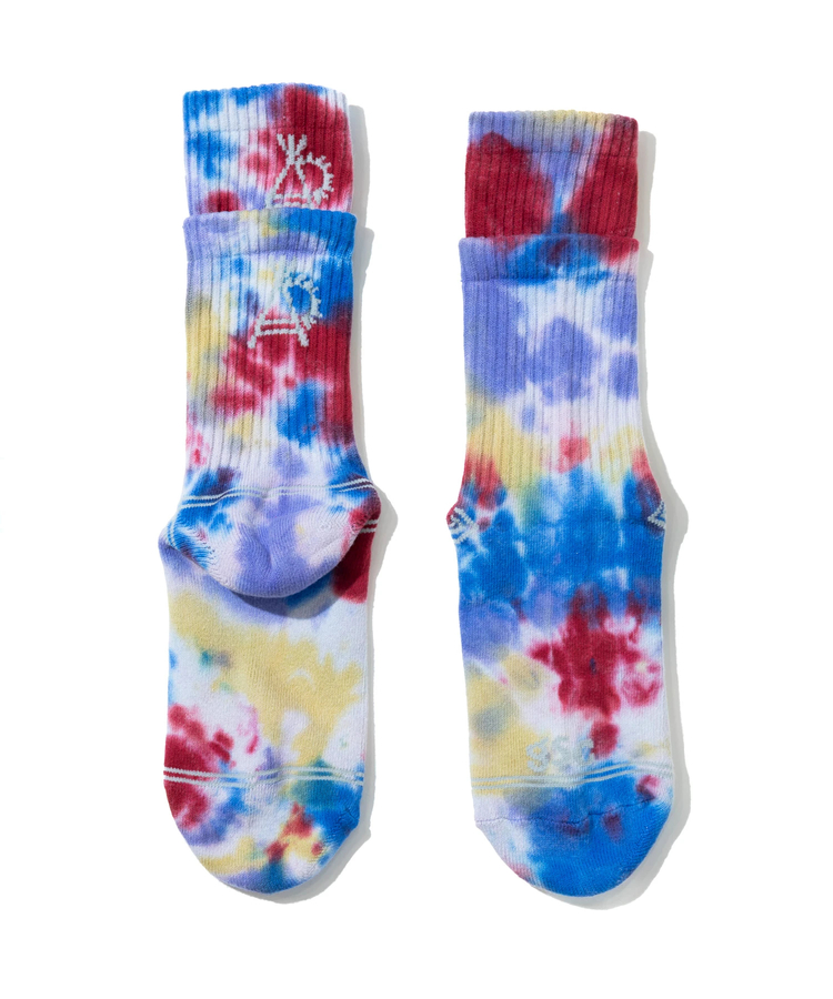 go slow caravan(ゴースローキャラバン) |タイダイジャガード レイヤードリブクルーソックス (MENS/WOMENS)