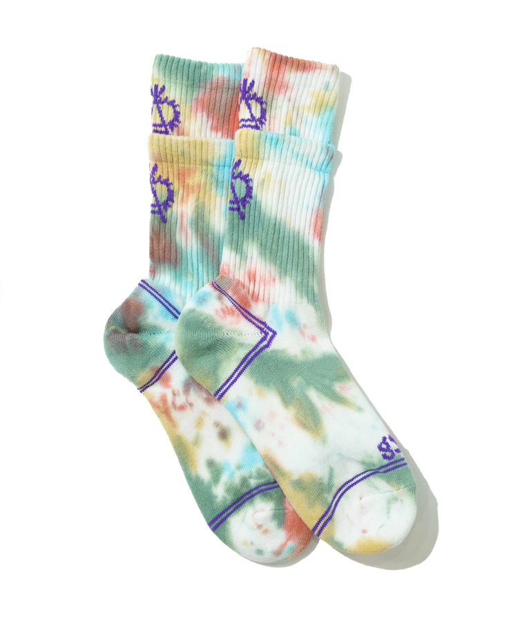 go slow caravan(ゴースローキャラバン) |タイダイジャガード レイヤードリブクルーソックス (MENS/WOMENS)