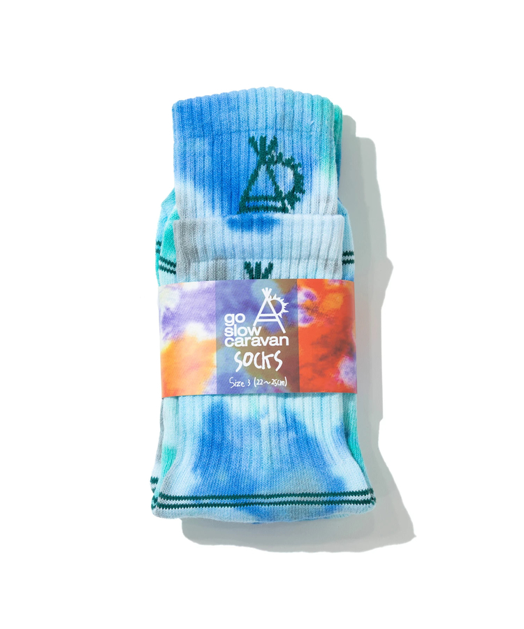 go slow caravan(ゴースローキャラバン) |タイダイジャガード レイヤードリブクルーソックス (MENS/WOMENS)