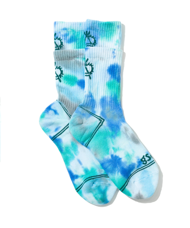 go slow caravan(ゴースローキャラバン) |タイダイジャガード レイヤードリブクルーソックス (MENS/WOMENS)