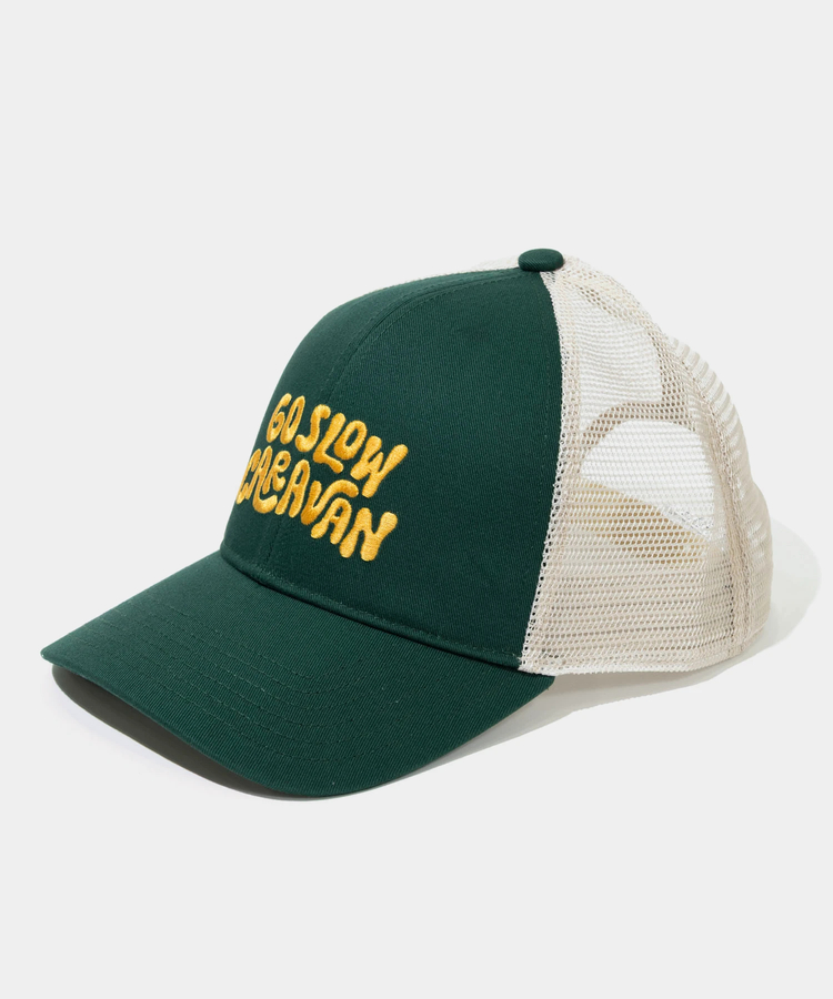 go slow caravan(ゴースローキャラバン) |ツイルヒッピーロゴ 6パネルメッシュキャップ