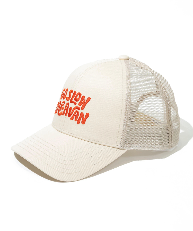 go slow caravan(ゴースローキャラバン) |ツイルヒッピーロゴ 6パネルメッシュキャップ