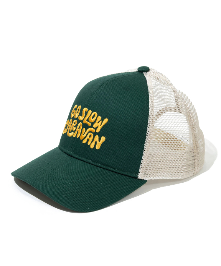 go slow caravan(ゴースローキャラバン) |ツイルヒッピーロゴ 6パネルメッシュキャップ