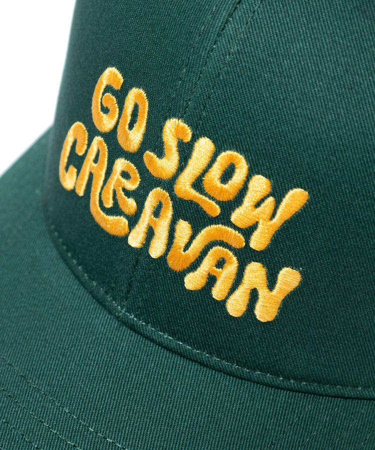 go slow caravan(ゴースローキャラバン) |ツイルヒッピーロゴ 6パネルメッシュキャップ