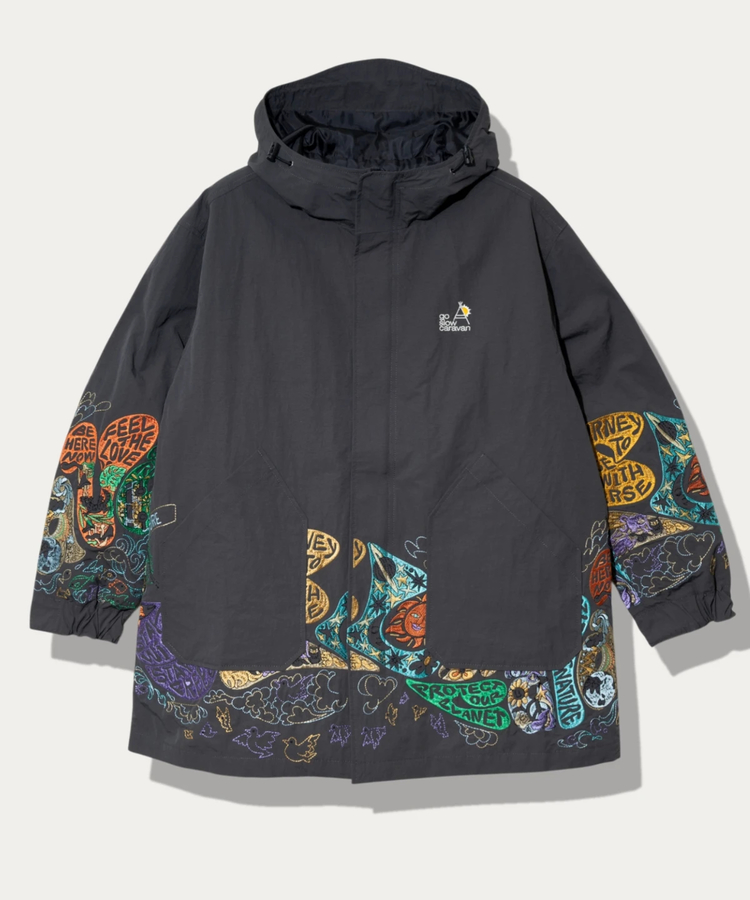 go slow caravan(ゴースローキャラバン) |ウェザークロスパネル刺繍フィールドコート (MENS/WOMENS)
