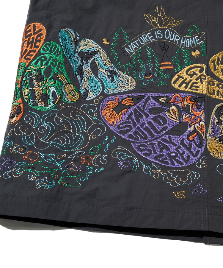 go slow caravan(ゴースローキャラバン) |ウェザークロスパネル刺繍フィールドコート (MENS/WOMENS)