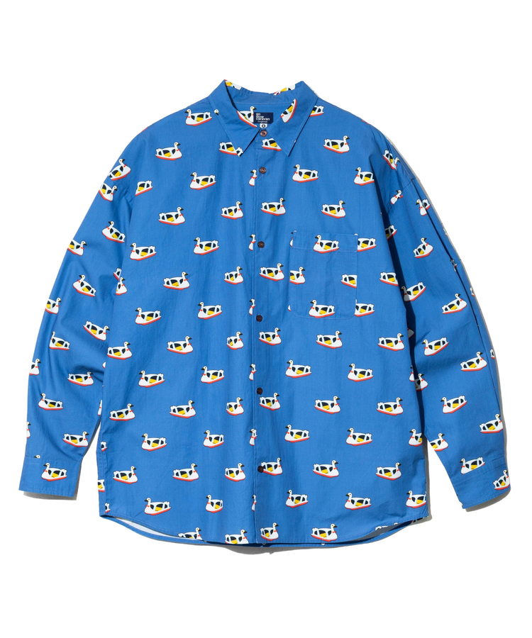 go slow caravan(ゴースローキャラバン) |40/-ブロード総柄プリントR/Gシャツ (MENS/WOMENS)