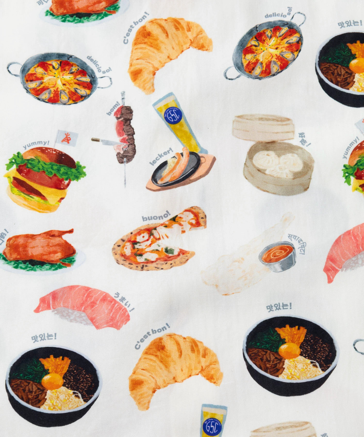 go slow caravan(ゴースローキャラバン) |40/-ブロード総柄プリントR/Gシャツ (MENS/WOMENS)