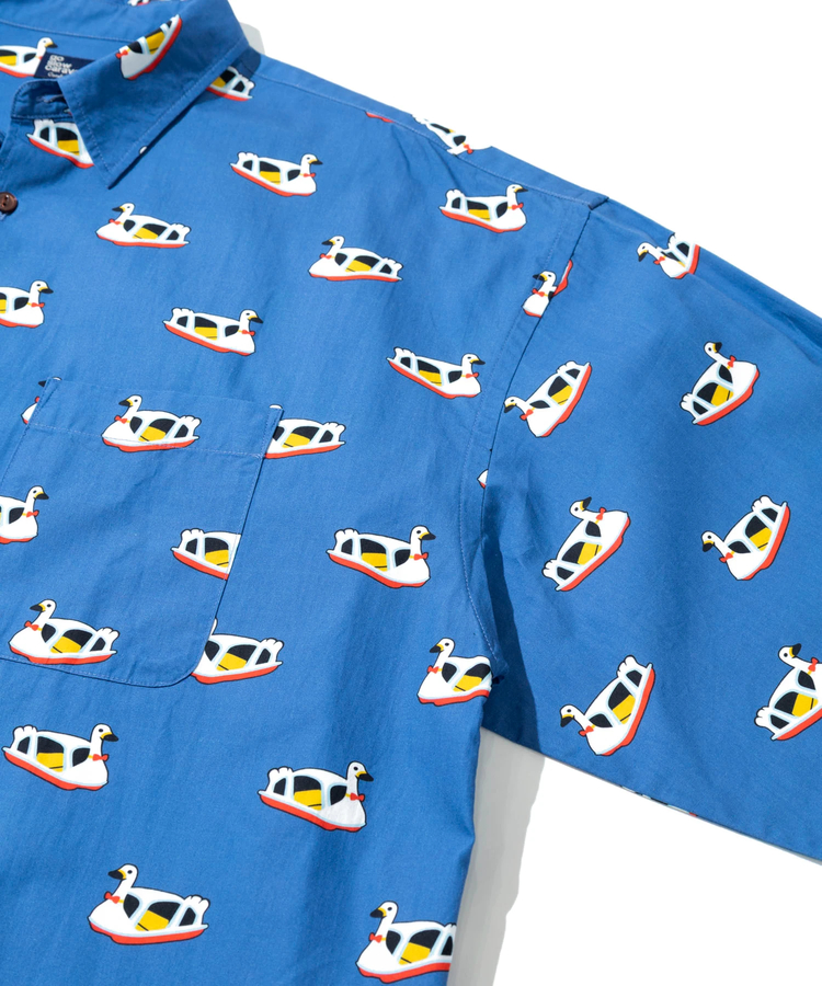 go slow caravan(ゴースローキャラバン) |40/-ブロード総柄プリントR/Gシャツ (MENS/WOMENS)