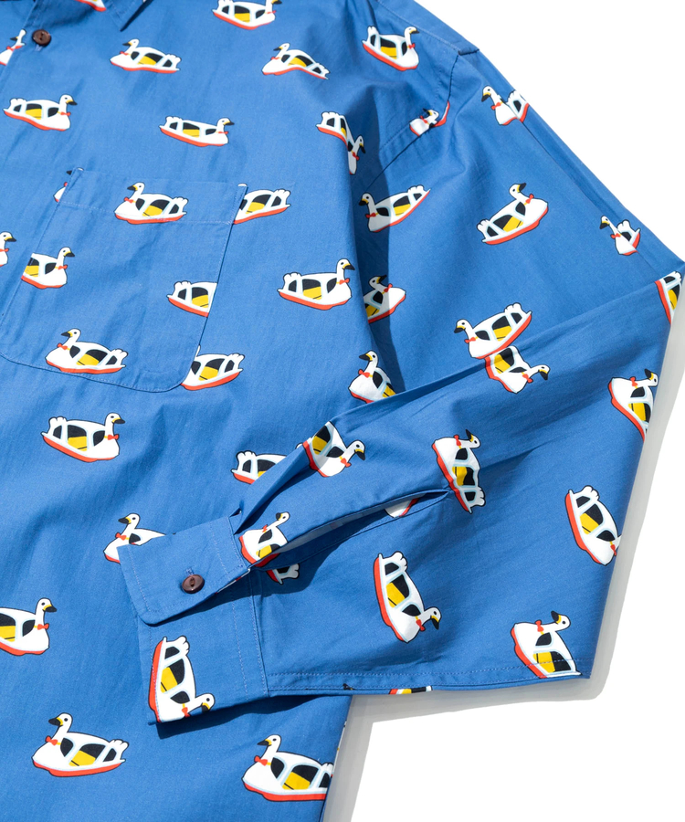 go slow caravan(ゴースローキャラバン) |40/-ブロード総柄プリントR/Gシャツ (MENS/WOMENS)