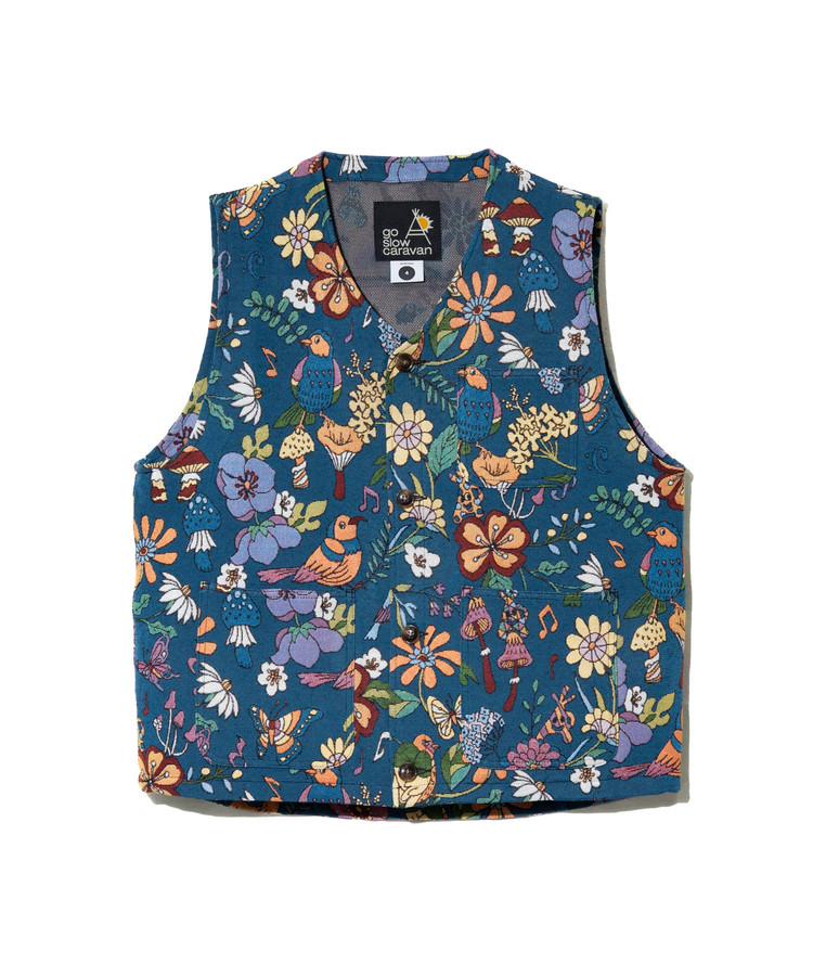 go slow caravan(ゴースローキャラバン) |ゴブランハッピーフラワーベスト (MENS)