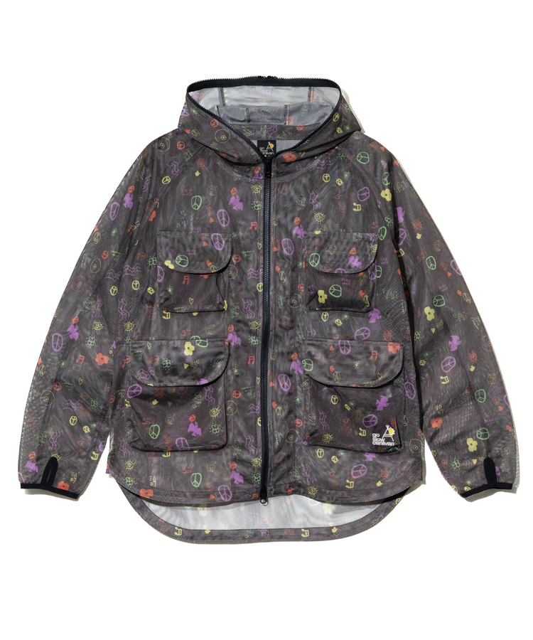 go slow caravan(ゴースローキャラバン) |総柄プリントメッシュ防蚊加工パーカーJKT (MENS)