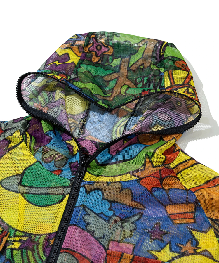 go slow caravan(ゴースローキャラバン) |総柄プリントメッシュ防蚊加工パーカーJKT (MENS)