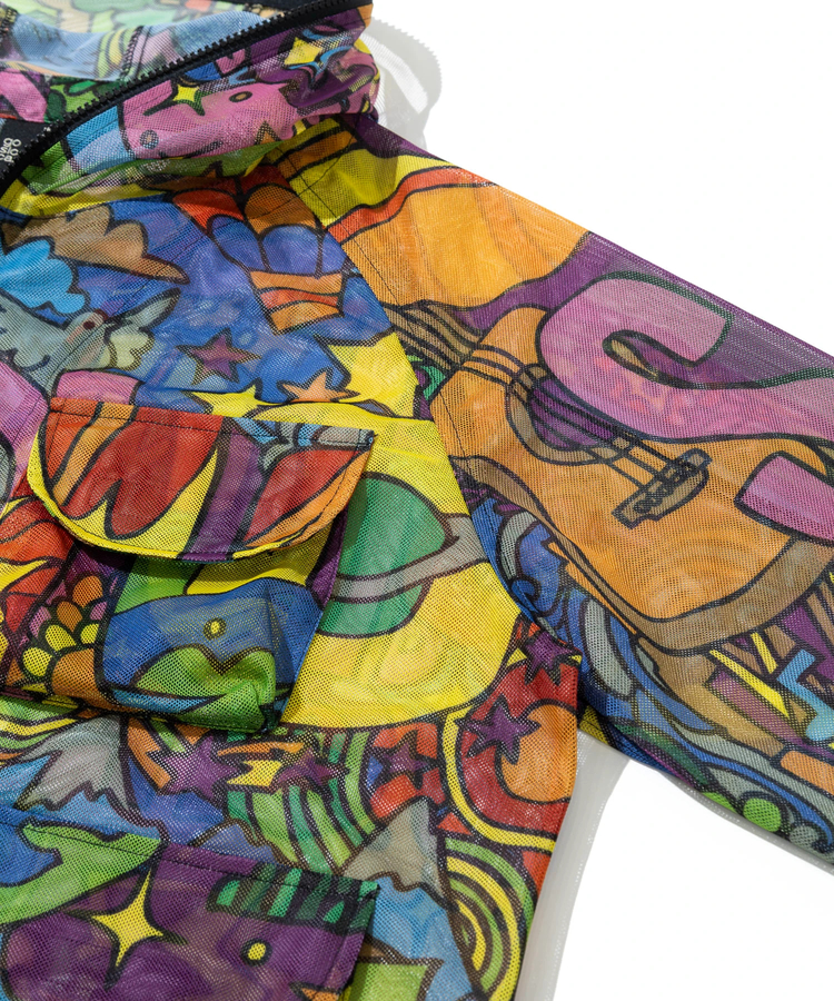 go slow caravan(ゴースローキャラバン) |総柄プリントメッシュ防蚊加工パーカーJKT (MENS)