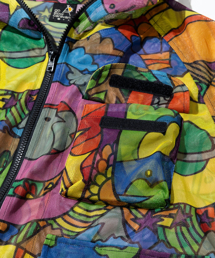 go slow caravan(ゴースローキャラバン) |総柄プリントメッシュ防蚊加工パーカーJKT (MENS)