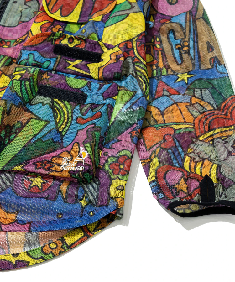 go slow caravan(ゴースローキャラバン) |総柄プリントメッシュ防蚊加工パーカーJKT (MENS)