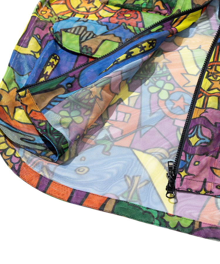 go slow caravan(ゴースローキャラバン) |総柄プリントメッシュ防蚊加工パーカーJKT (MENS)