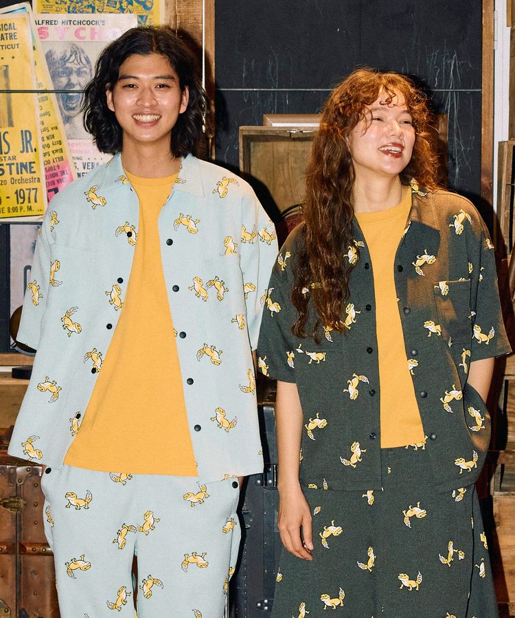 go slow caravan(ゴースローキャラバン) |ブッチャー総柄プリントS/Sシャツ (MENS/WOMENS)