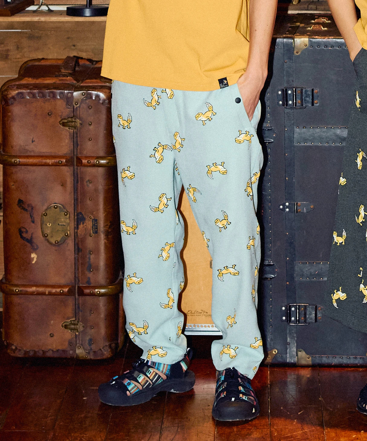 go slow caravan(ゴースローキャラバン) |ブッチャー総柄プリントイージーアンクルパンツ (MENS)