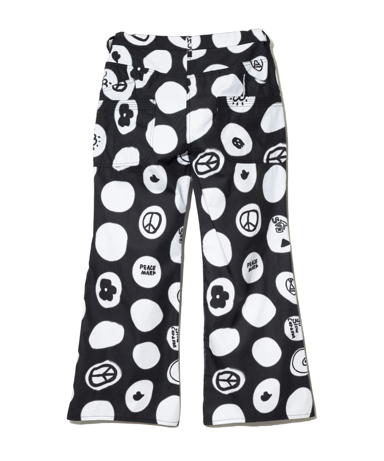 go slow caravan(ゴースローキャラバン) |タイプライター総柄プリントゆったりフレアパンツ (MENS/WOMENS)