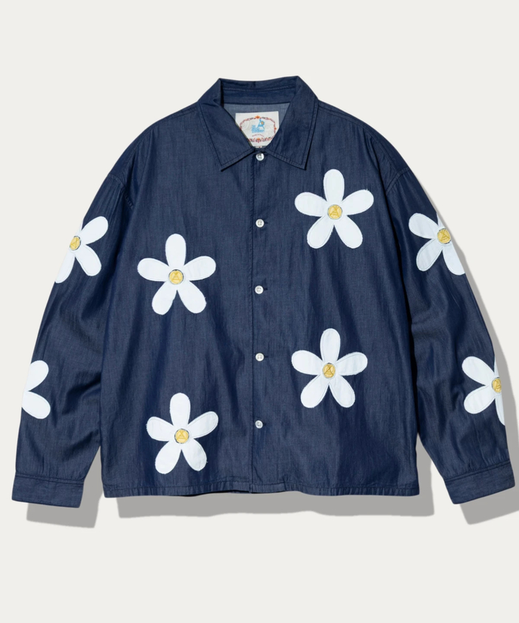 go slow caravan(ゴースローキャラバン) |LIHGT OZデニムカットワーク刺繍シャツ (MENS)