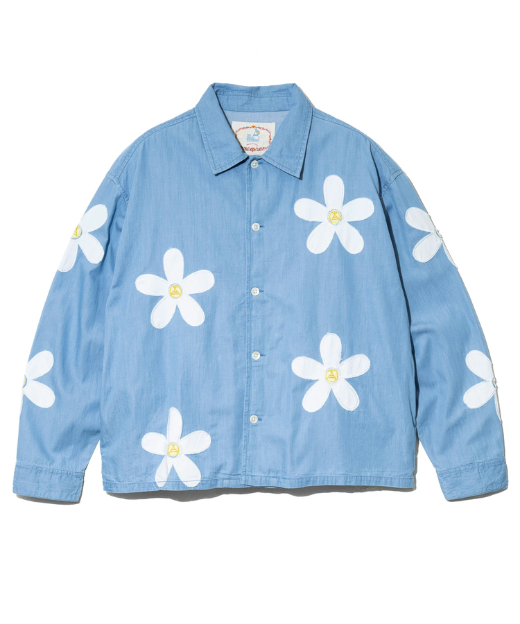 go slow caravan(ゴースローキャラバン) |LIHGT OZデニムカットワーク刺繍シャツ (MENS)