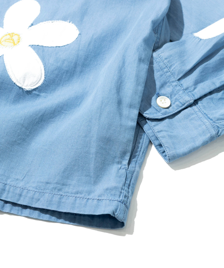 go slow caravan(ゴースローキャラバン) |LIHGT OZデニムカットワーク刺繍シャツ (MENS)