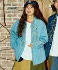 go slow caravan(ゴースローキャラバン) |LIHGT OZデニムパネル刺繍シャツ (MENS)
