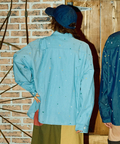 go slow caravan(ゴースローキャラバン) |LIHGT OZデニムパネル刺繍シャツ (MENS)